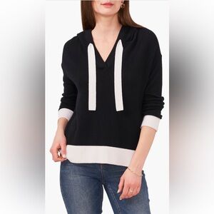 NWT Vince Camuto V-neck Colorblock Hoodie